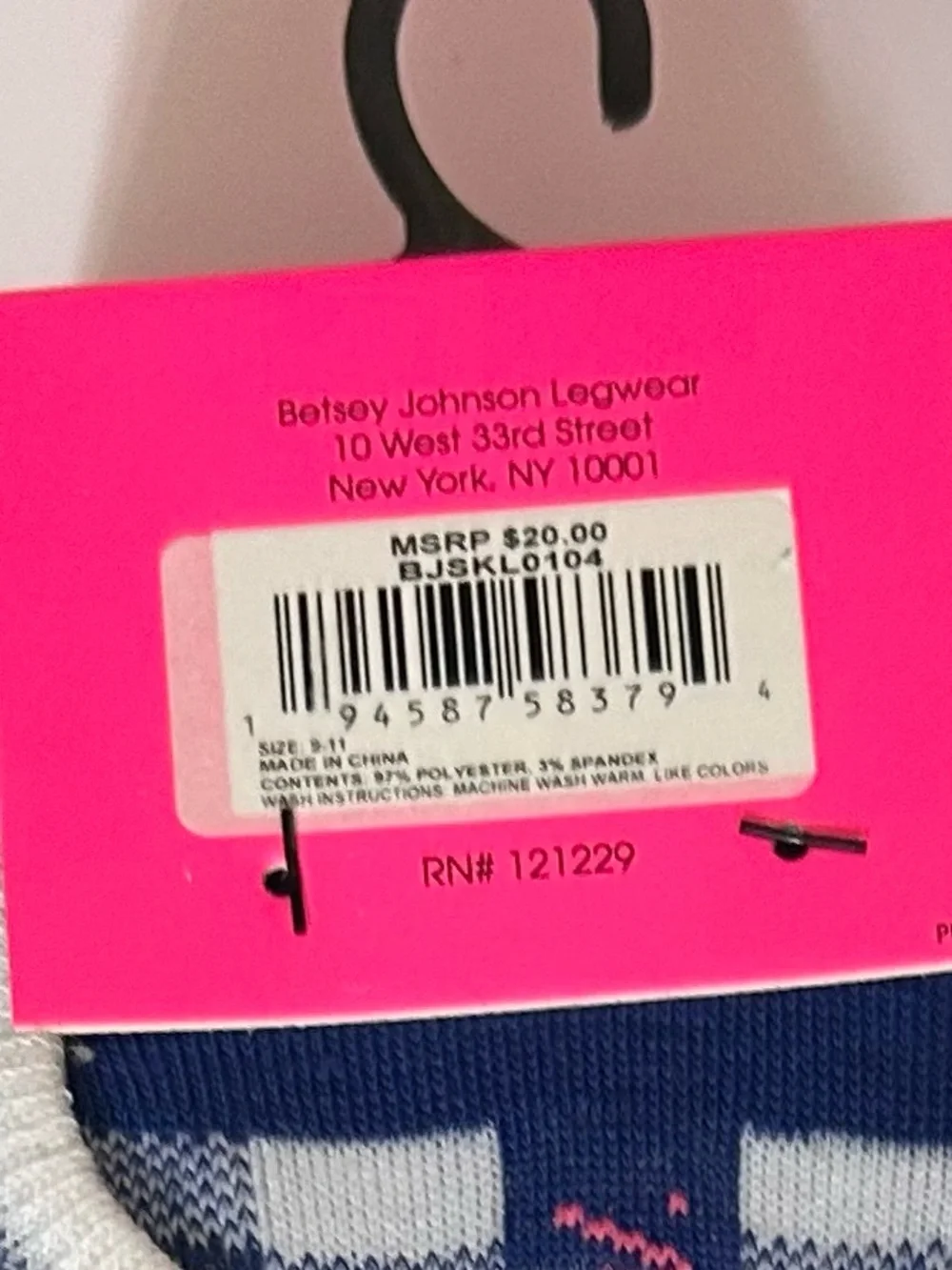 Betsey Johnson No-Show Sneaker Liners - Red, White, Blue & Black  (6 Pack)
